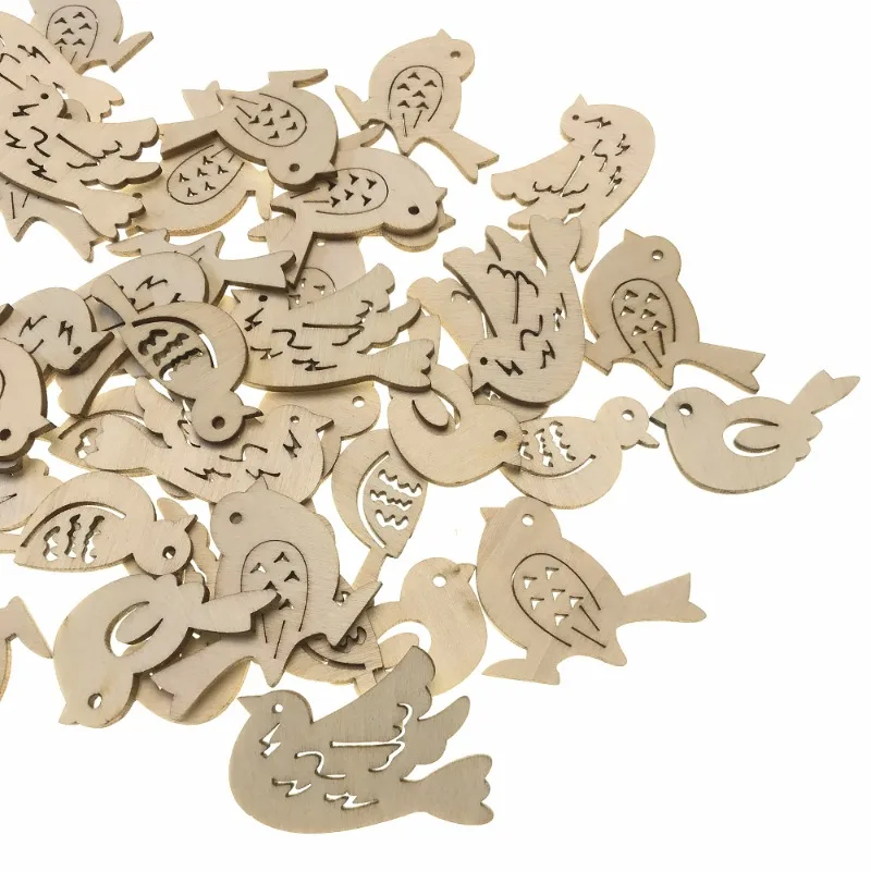 50pcs Wooden Bird Pattern DIY  – Embellishments For Scrapbooking Bewertung und Preis