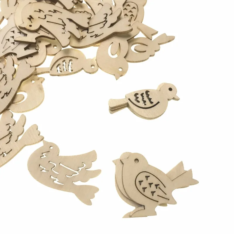 50pcs Wooden Bird Pattern DIY  – Embellishments For Scrapbooking Bewertung und Preis