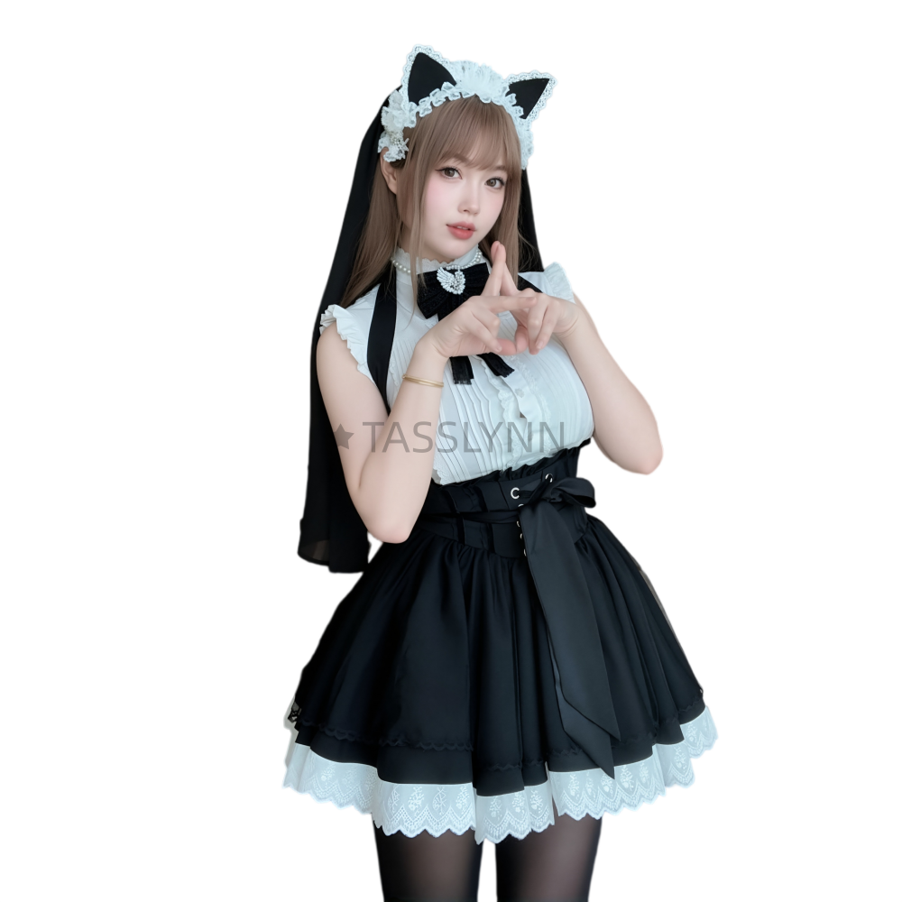 Cat Ear Nun Maid Dress Women's – Embellish Knit Bewertung und Preis