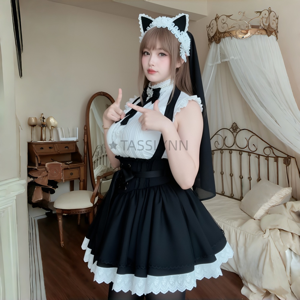 Cat Ear Nun Maid Dress Women's – Embellish Knit Bewertung und Preis