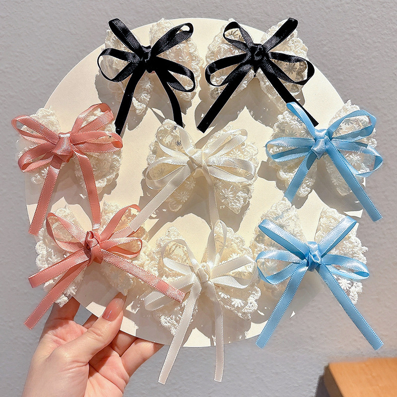2Pcs Elegant Lace Bow Hairpins – Lace Ribbon Trim Bewertung und Preis