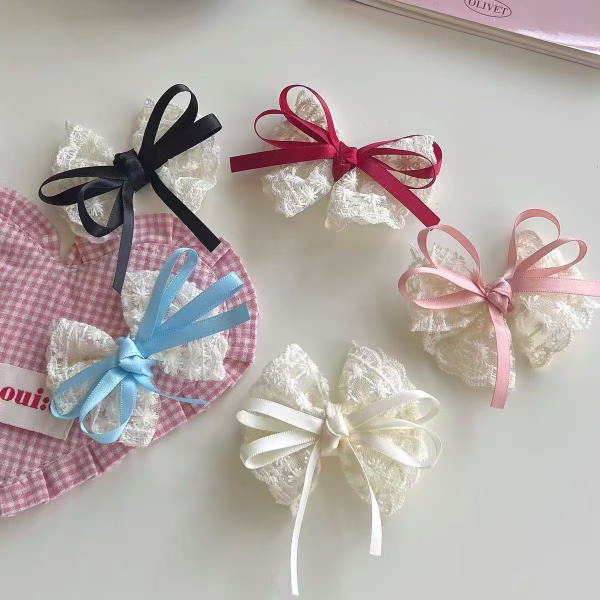 2Pcs Elegant Lace Bow Hairpins – Lace Ribbon Trim Bewertung und Preis