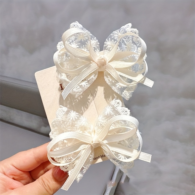 2Pcs Elegant Lace Bow Hairpins – Lace Ribbon Trim Bewertung und Preis