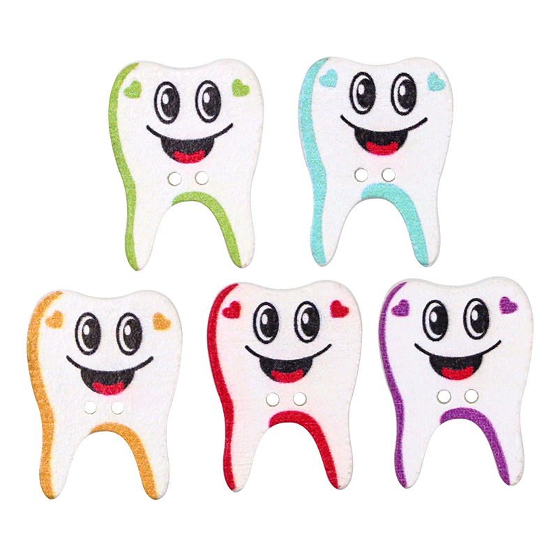 50/100pcs Wooden Button Tooth  – Embellishments For Scrapbooking Bewertung und Preis