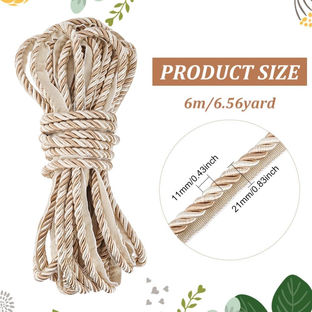 6M Polyester Twisted Lip Cord  – Cord Trim Twisted Bewertung und Preis