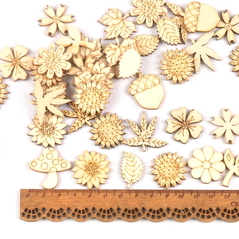 30Pcs 25-30mm Wood DIY Accesso – Embellishments For Scrapbooking Bewertung und Preis