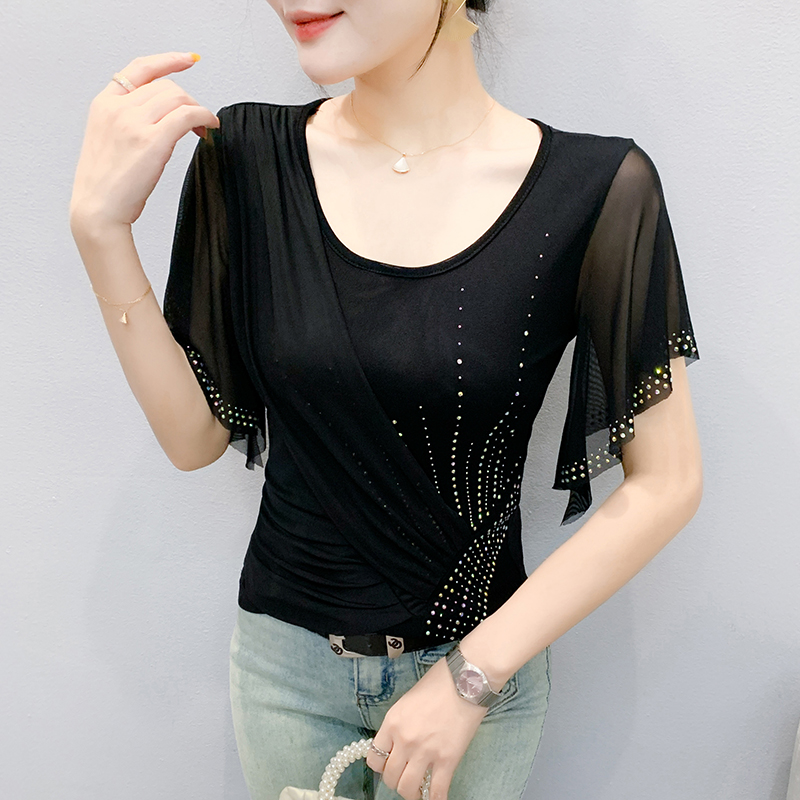 2025 Summer Women's Mesh Top:  – Beaded Trim Fringe Bewertung und Preis