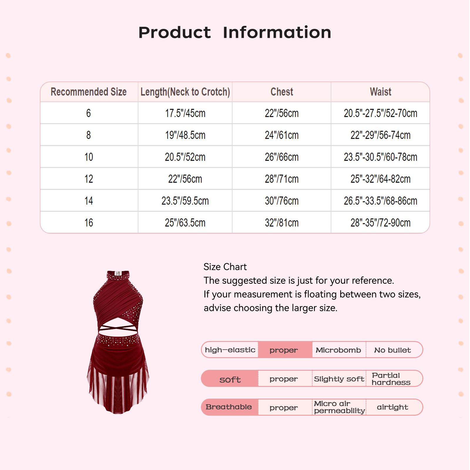 Kids Girls Ballet Leotard Dres – Rhinestone Banding Trim Bewertung und Preis