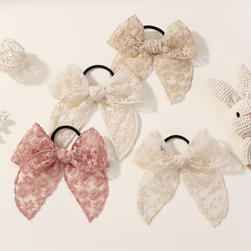 Elegant Lace Bow Hair Tie for  – Elastic Lace Trim Bewertung und Preis
