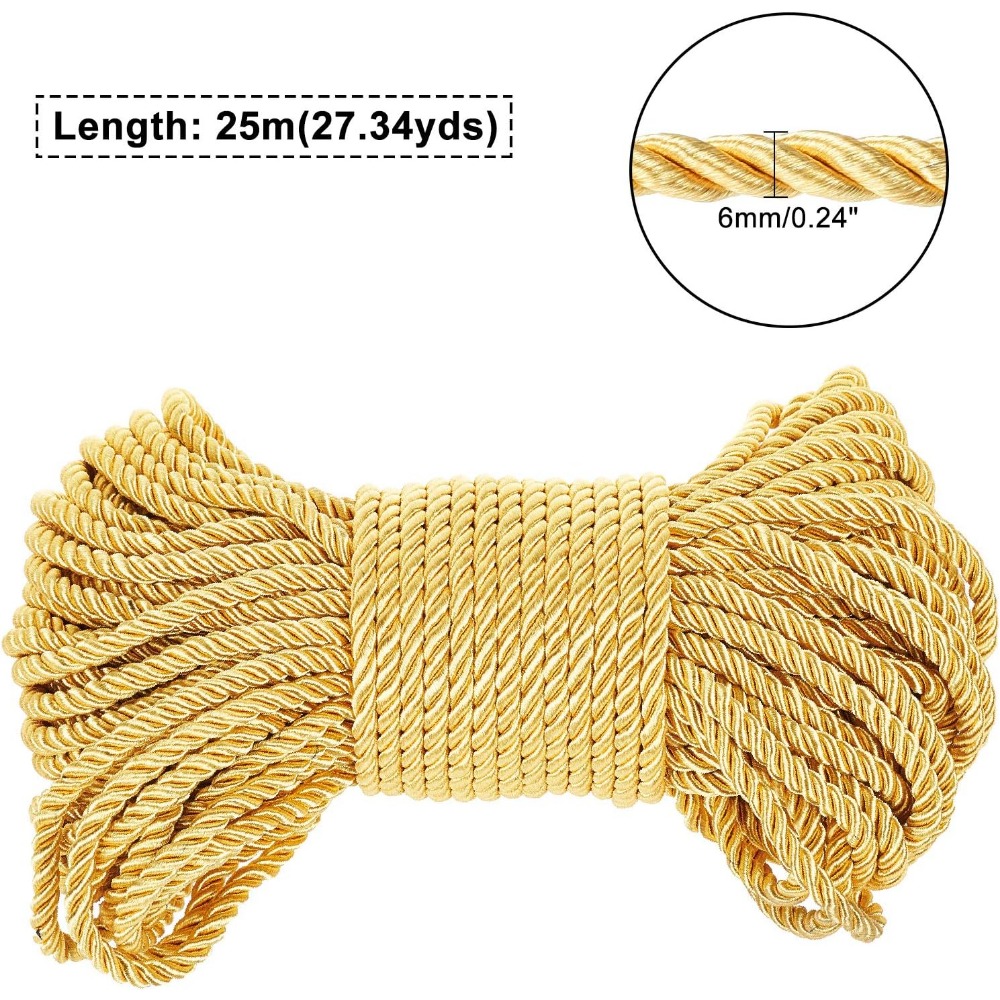 6mm Gold Cord 27 Yards Twisted – Cord Trim Twisted Bewertung und Preis
