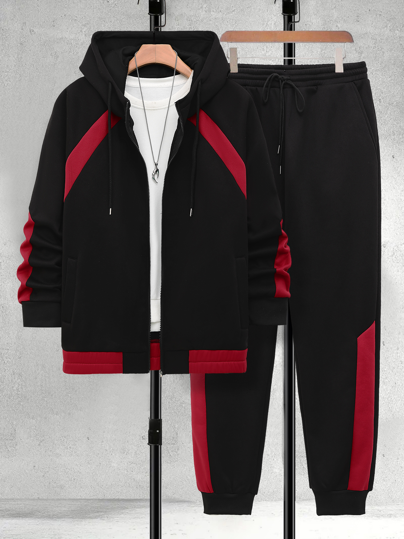 Men's Plus Size Black & Red Co – Embellish Knit Bewertung und Preis