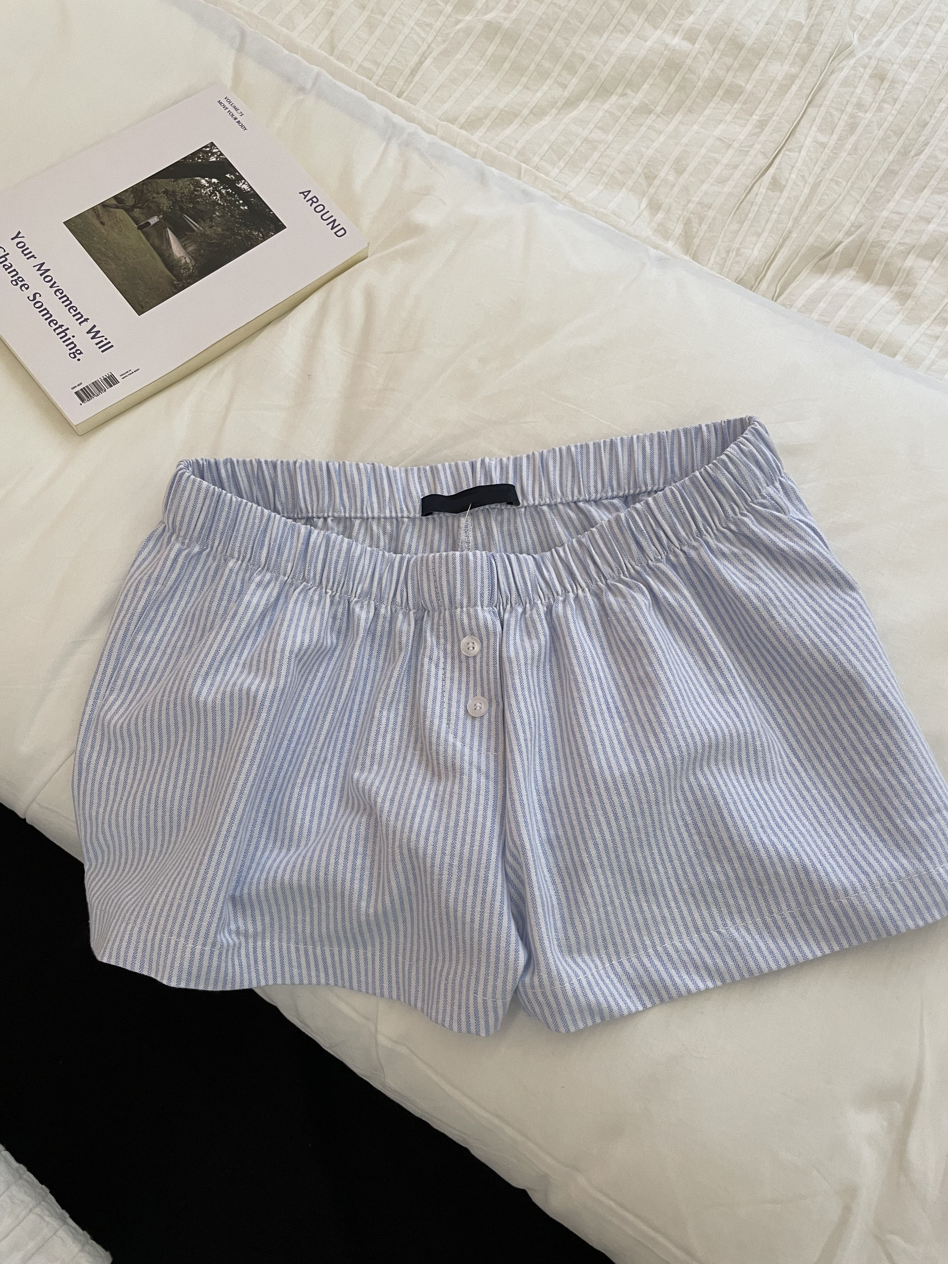Blue Striped Shorts 2 Piece Se – Elastic Lace Trim Bewertung und Preis