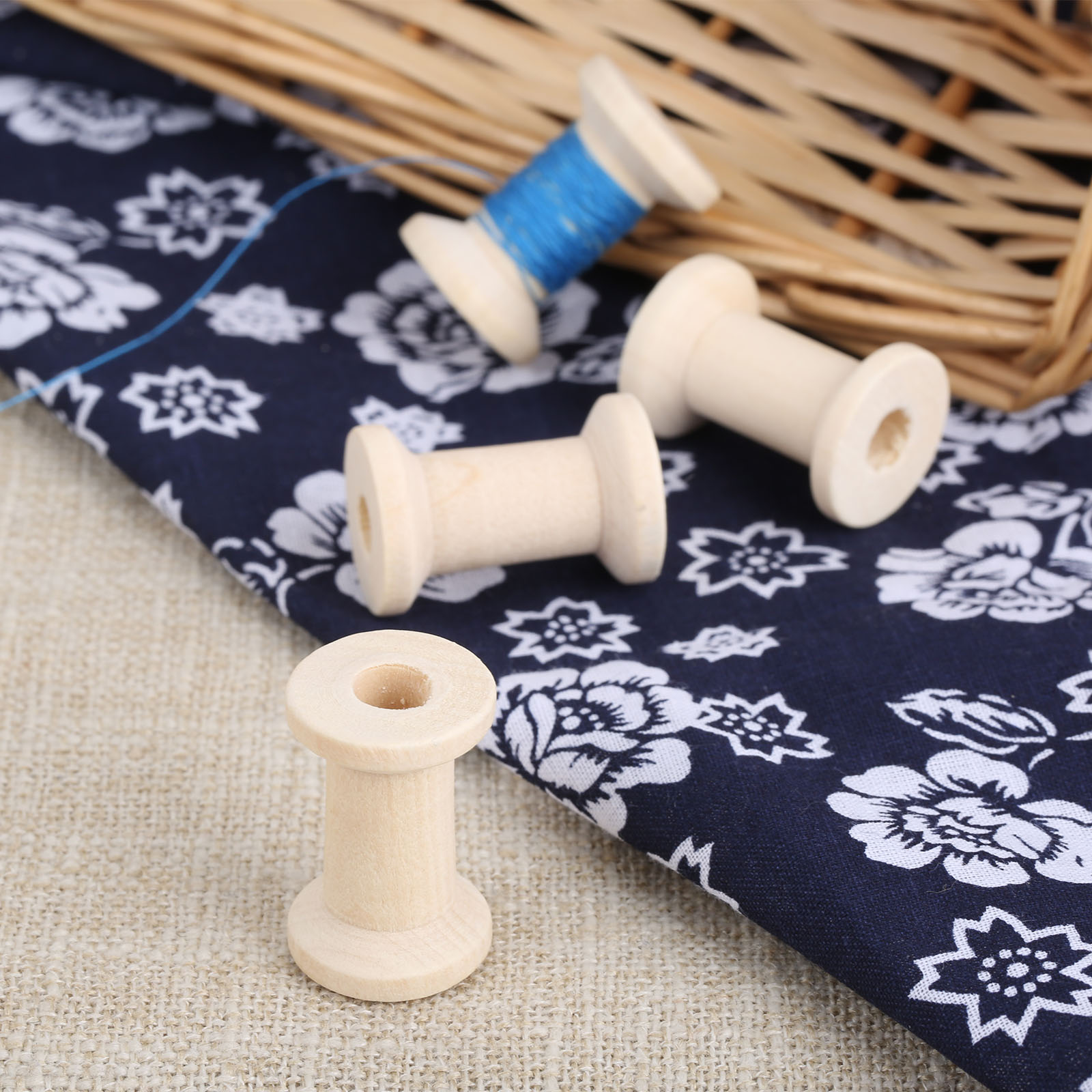 10Pcs Sewing Wooden Bobbins Sp – Organza Ribbon Spool Bewertung und Preis