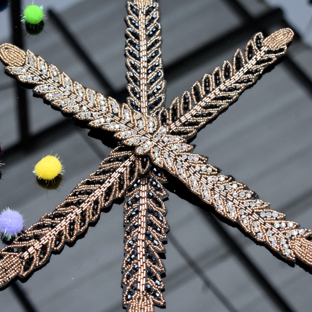 Long leaves leaf handmade appl – Beaded Trim Fringe Bewertung und Preis