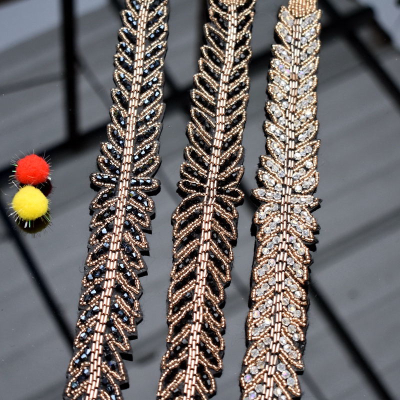 Long leaves leaf handmade appl – Beaded Trim Fringe Bewertung und Preis