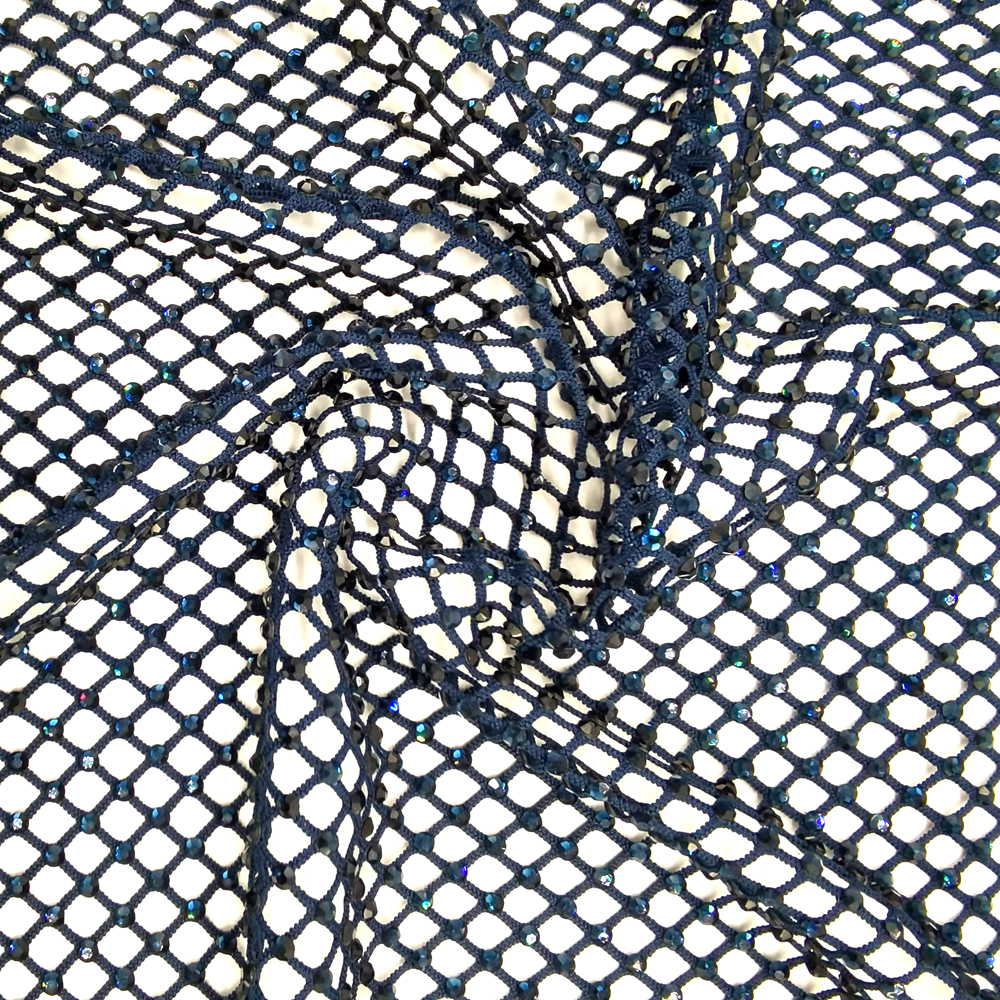 SS10 Rhinestones Mesh Navy Col – Crystal Mesh Fabric Bewertung und Preis