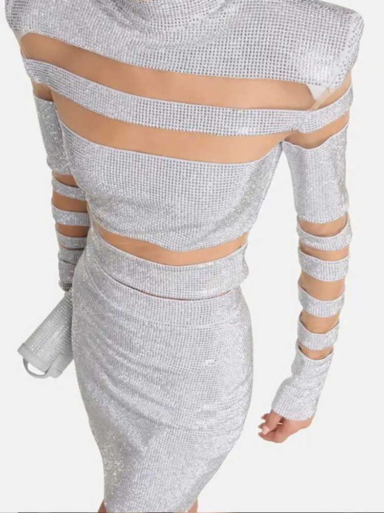 Sexy Two Piece Mesh Panel Band – Sequin Fabric Panel Bewertung und Preis