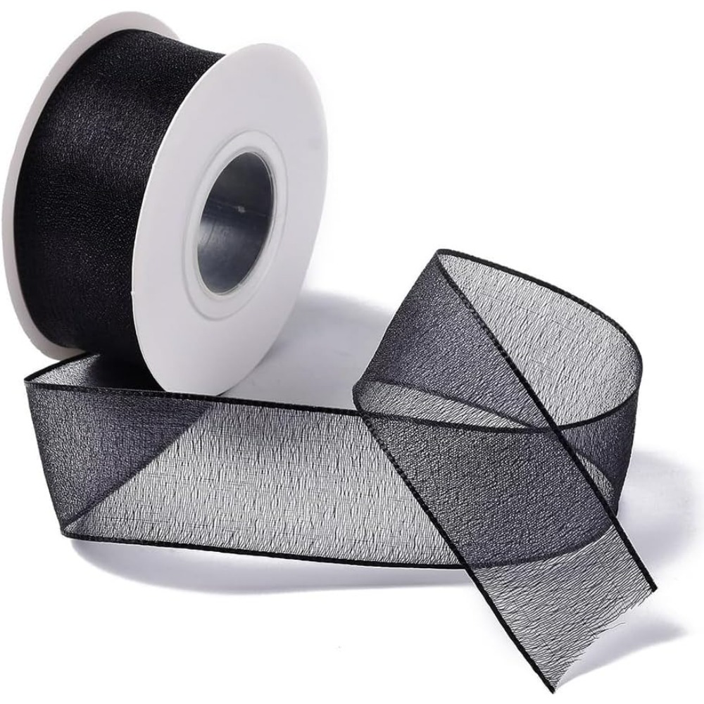1Inch Black Organza Ribbon Wir – Organza Ribbon Spool Bewertung und Preis