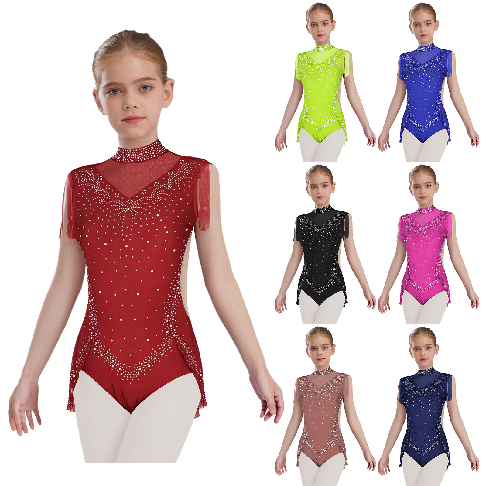 Children Girls Tassel Latin Da – Rhinestone Banding Trim Bewertung und Preis