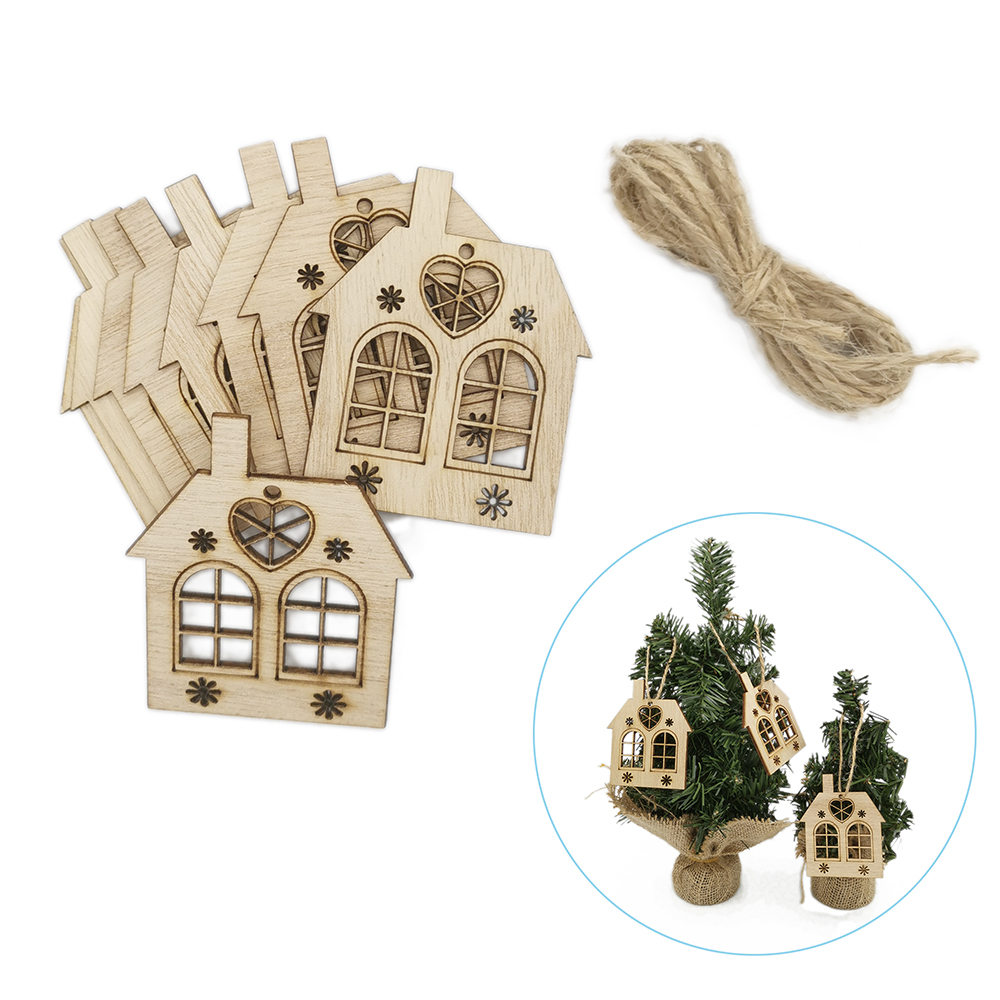 10pcs Wooden Hollow House Cuto – Christmas Craft Embellishment Bewertung und Preis