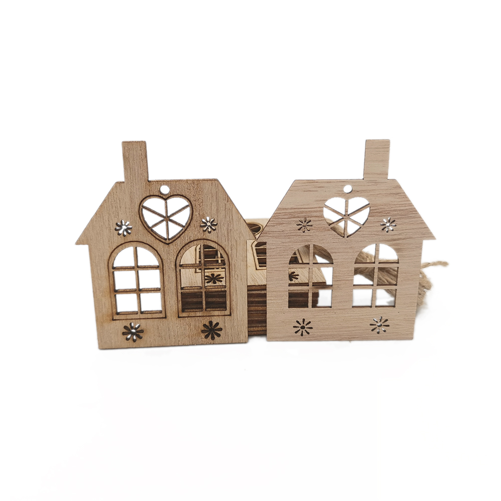 10pcs Wooden Hollow House Cuto – Christmas Craft Embellishment Bewertung und Preis