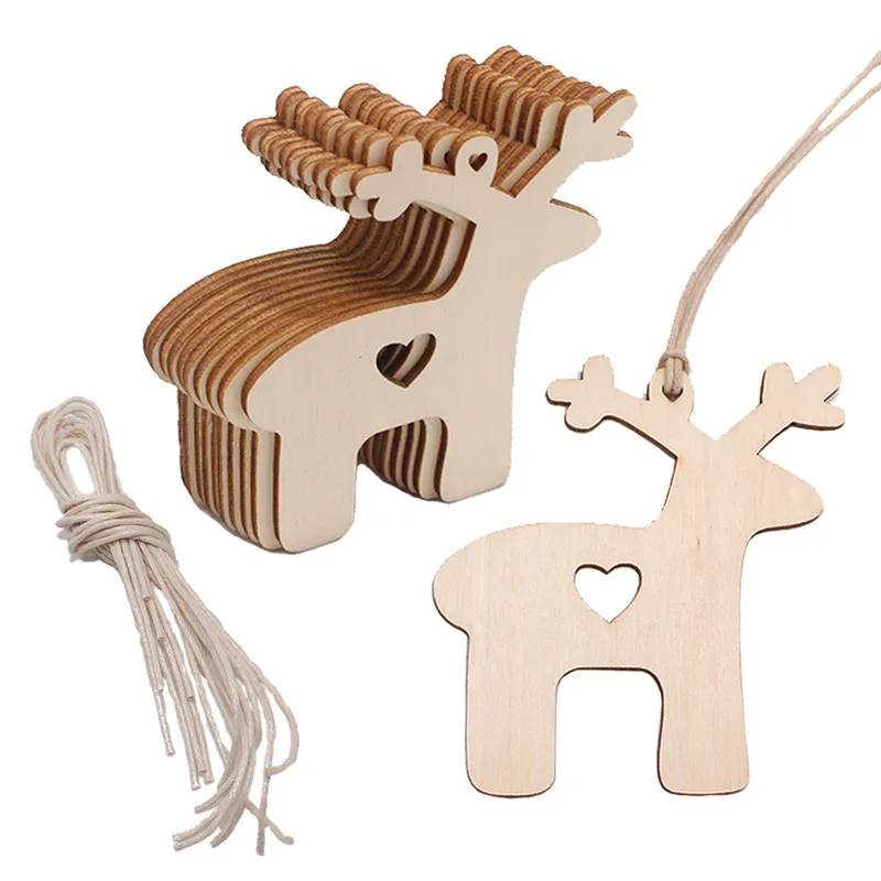 10PCS Wooden Tree Bell Deer Un – Christmas Craft Embellishment Bewertung und Preis