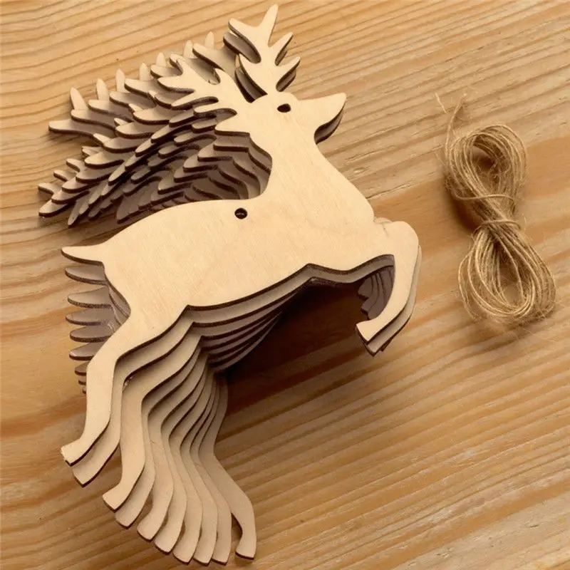 10PCS Wooden Tree Bell Deer Un – Christmas Craft Embellishment Bewertung und Preis
