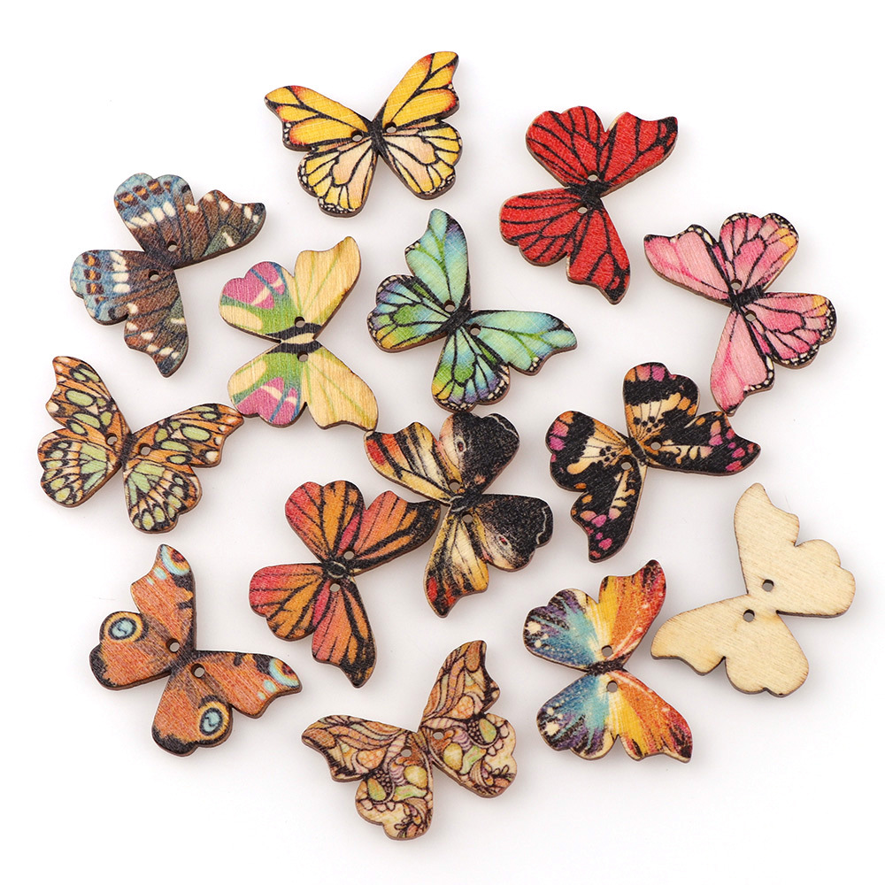 50pcs Butterfly wooden button  – Embellishments For Scrapbooking Bewertung und Preis