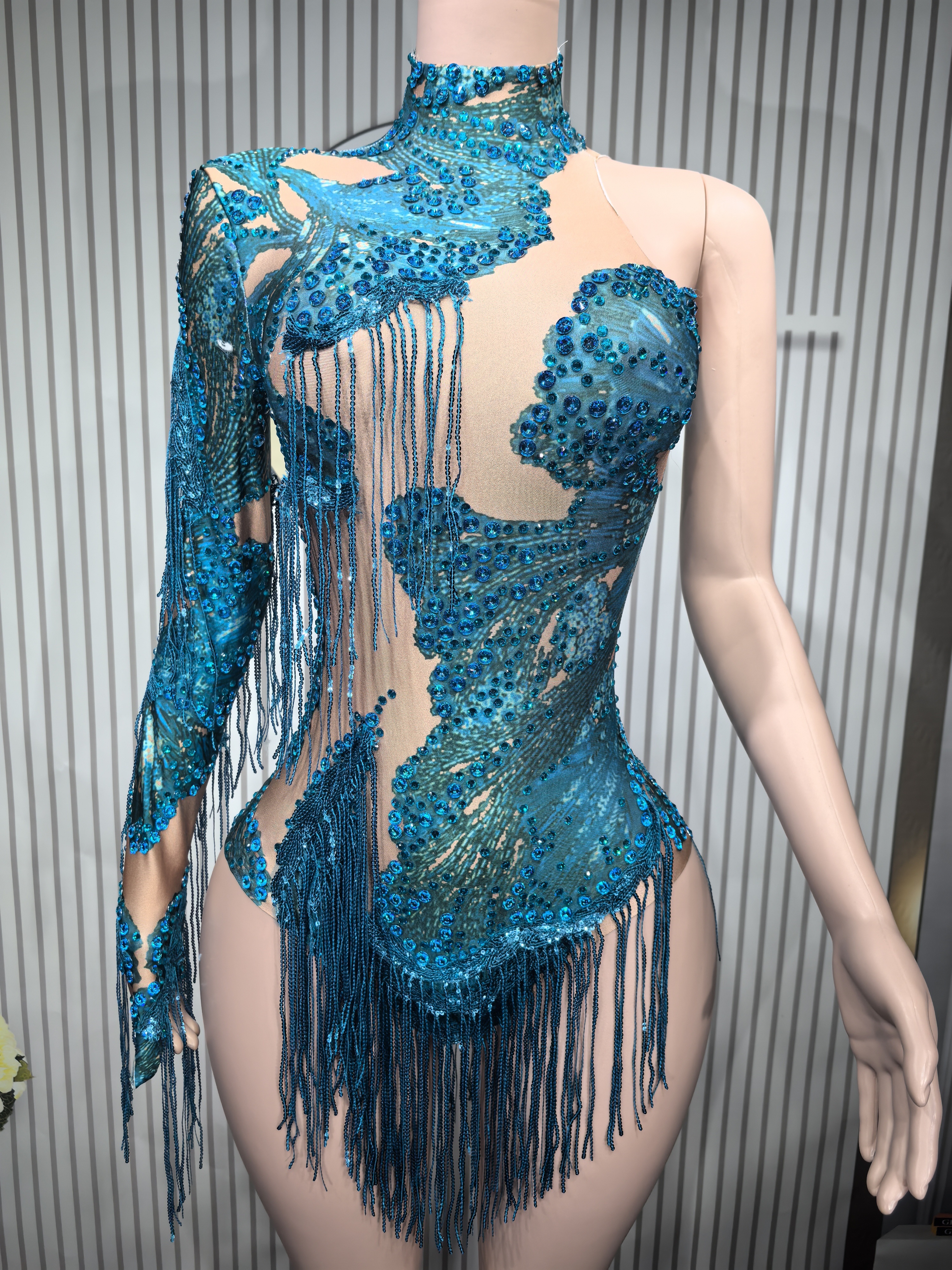 Sexy Skinny Leotard Singer Dan – Rhinestone Banding Trim Bewertung und Preis