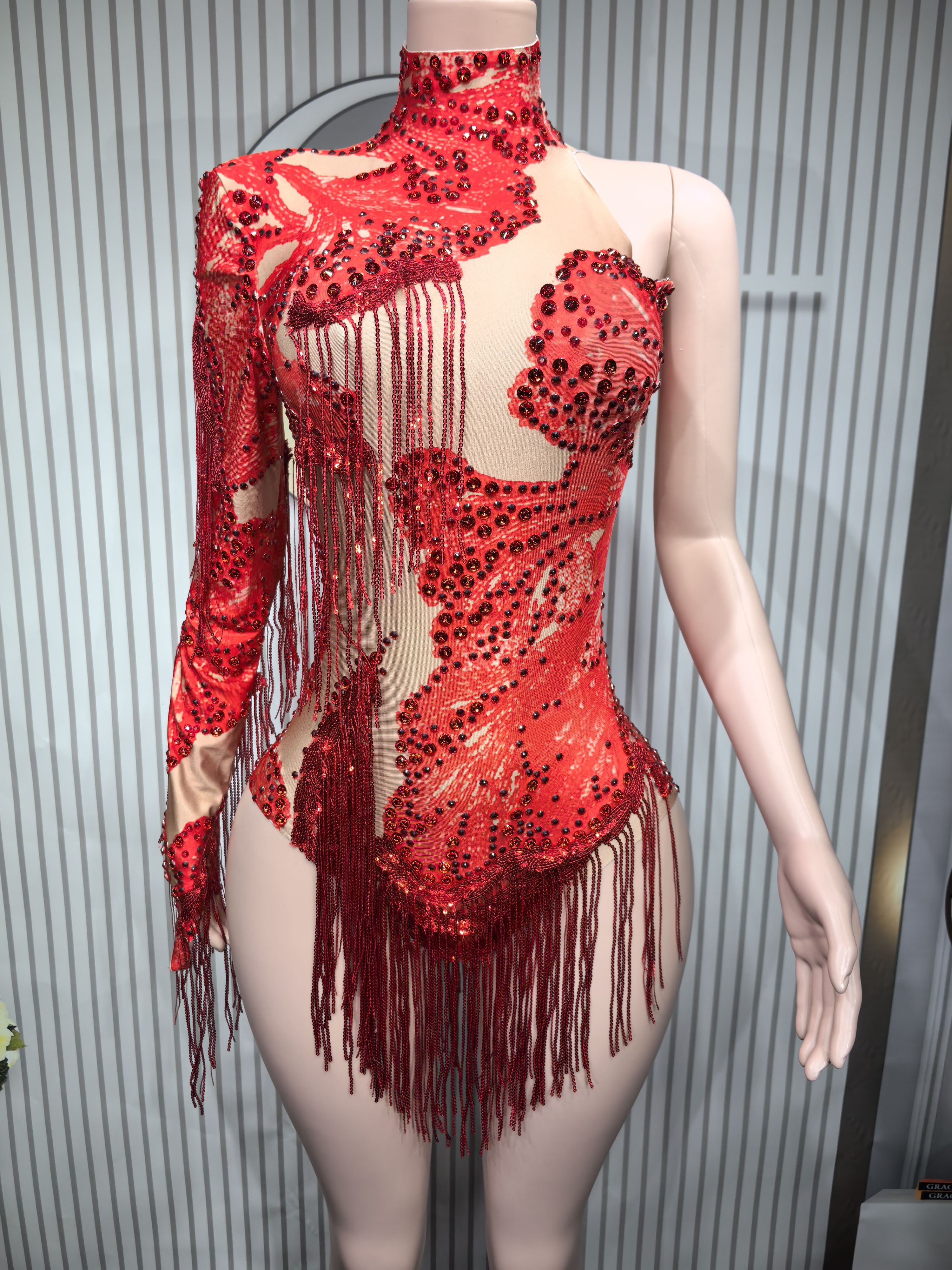 Sexy Skinny Leotard Singer Dan – Rhinestone Banding Trim Bewertung und Preis
