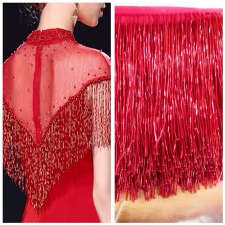 Silver Bead Fringe Trim For Ha – Beaded Trim Fringe Bewertung und Preis