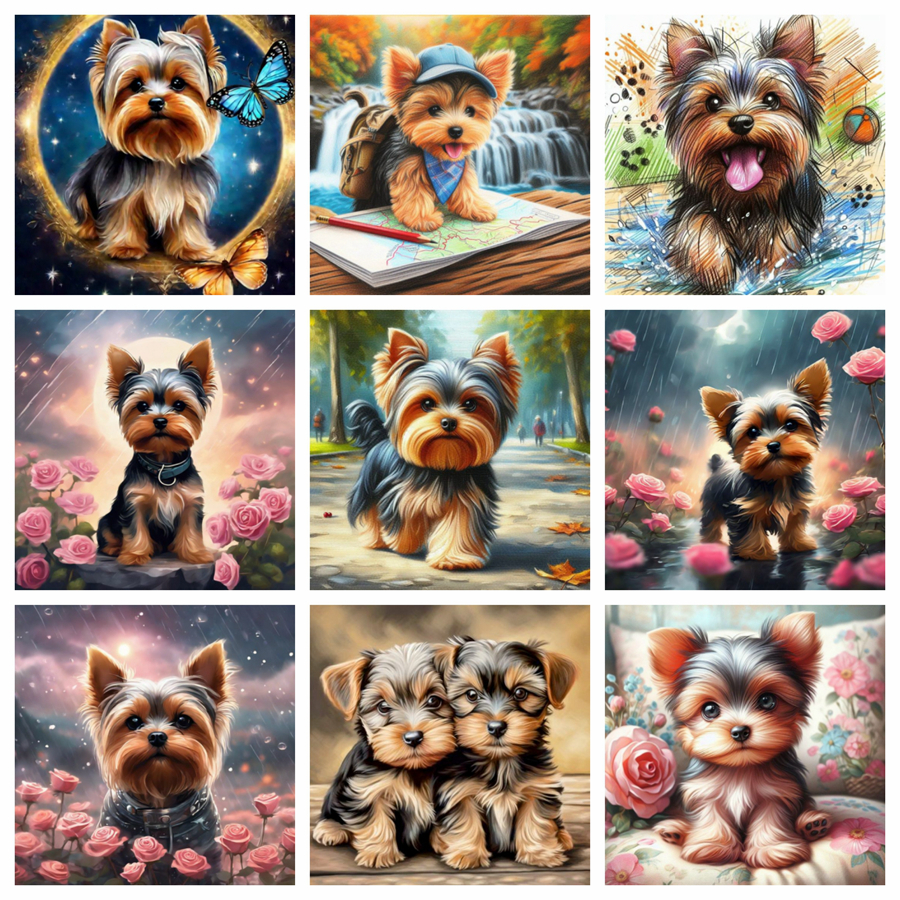 Yorkshire Terrier Dog 5D DIY D – Embroidery Embellishments Bewertung und Preis