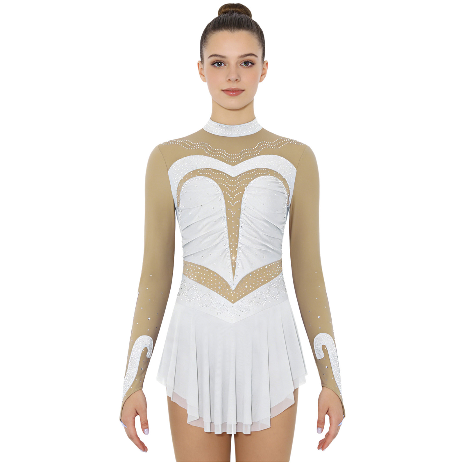 Womens Sheer Mesh Gymnastics B – Rhinestone Banding Trim Bewertung und Preis