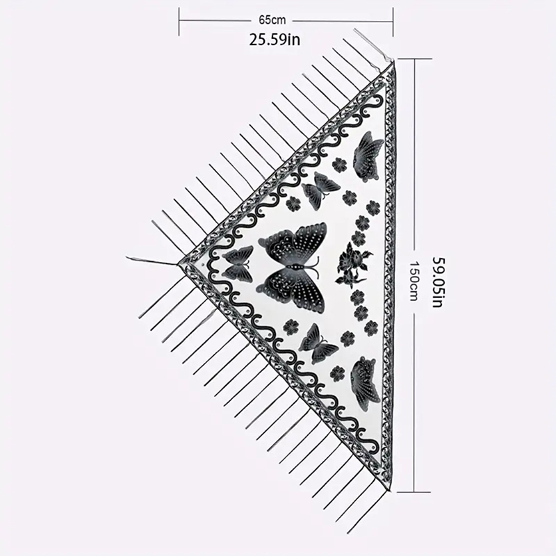 Fashion Triangle Scarf Butterf – Tassel Fringe Trim Bewertung und Preis
