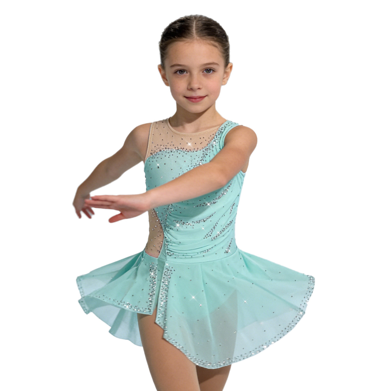 Kids Girls Figure Ice Skating  – Rhinestone Banding Trim Bewertung und Preis