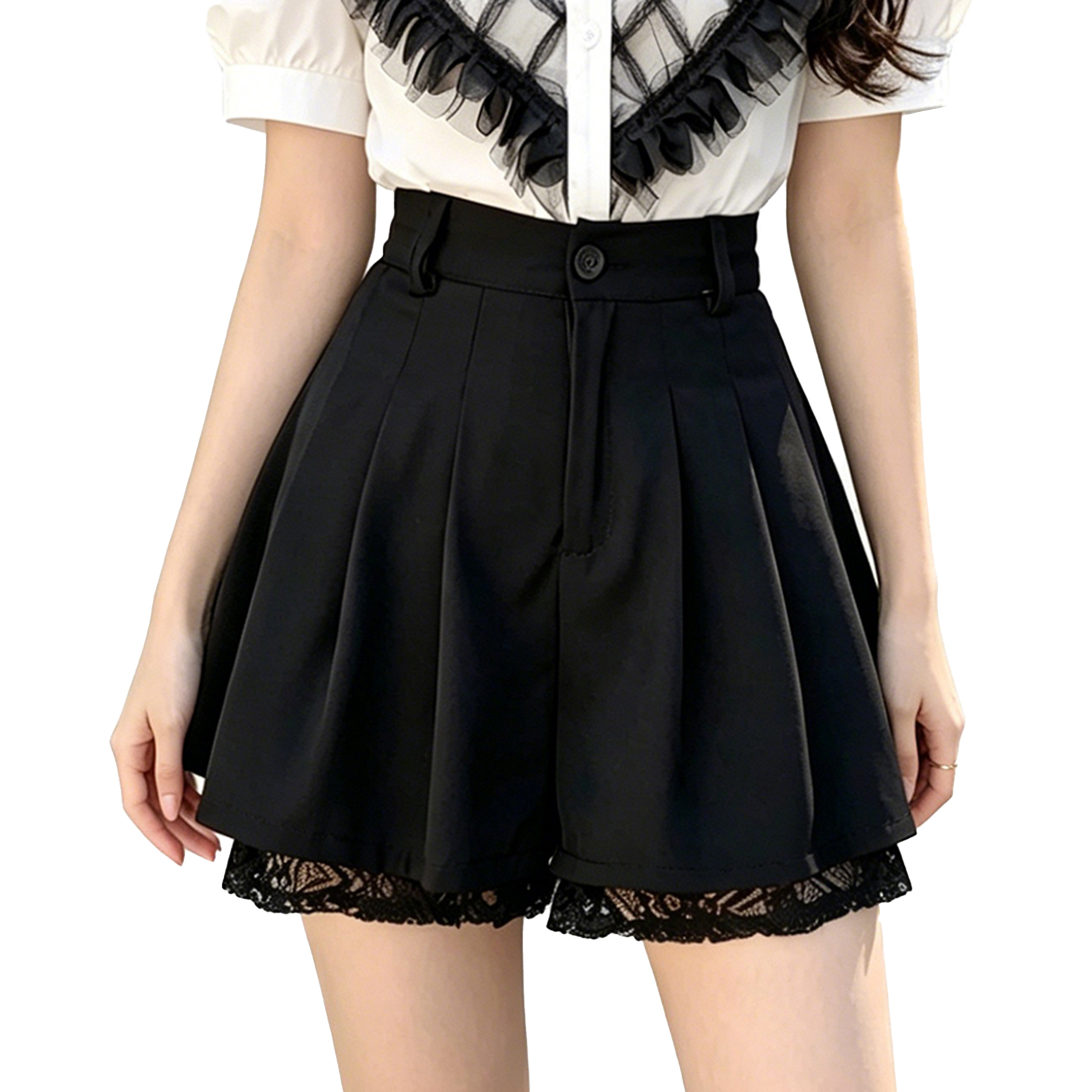 Women Casual High Waist Tailor – Elastic Lace Trim Bewertung und Preis