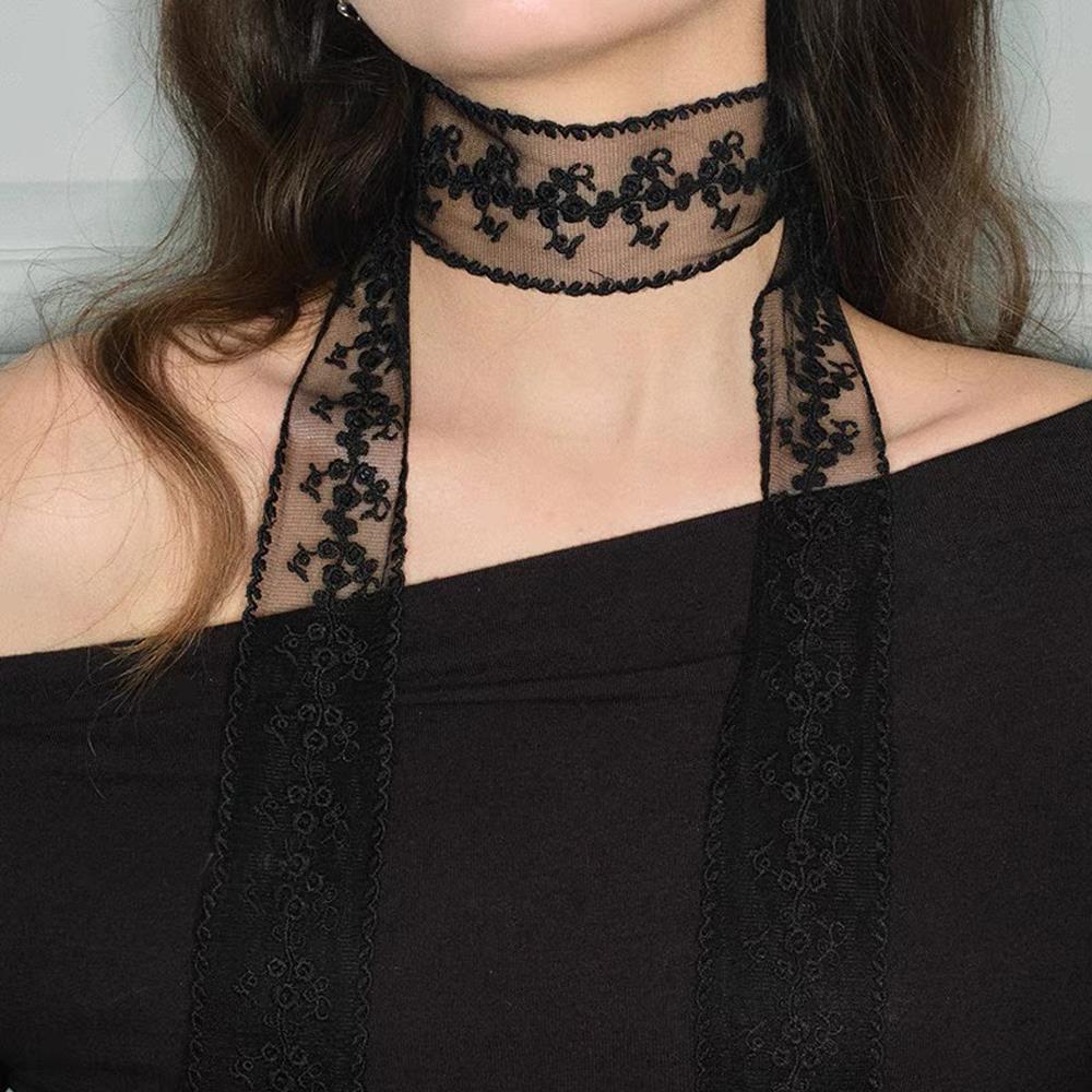 Elegant Lace Scarf Bow Necklac – Lace Ribbon Trim Bewertung und Preis