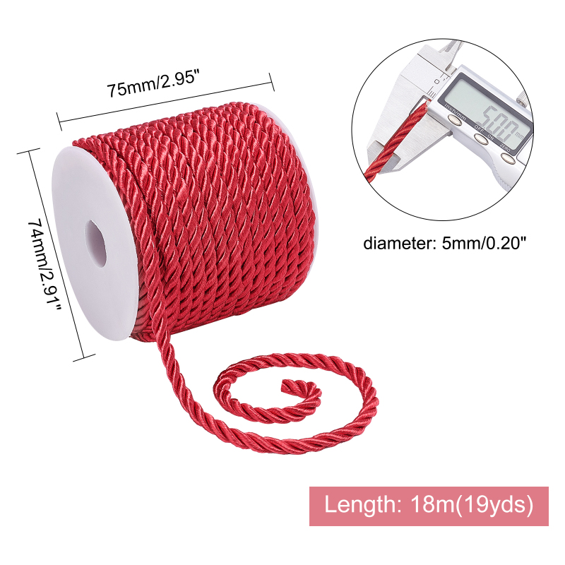 19.6 Yard Red Silk Rope 3-Ply  – Cord Trim Twisted Bewertung und Preis