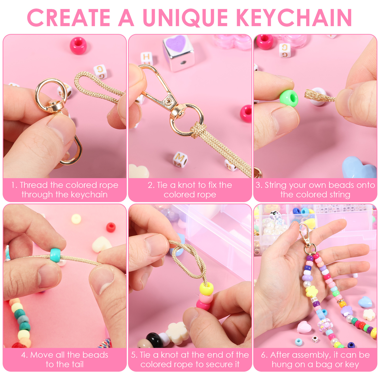421PCS Beaded Keychain Making  – Embellishment Crafts Bewertung und Preis