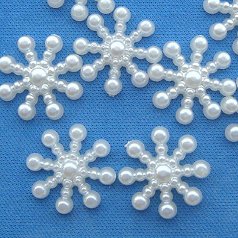 100pcs White Pearl Resin Snowf – Christmas Craft Embellishment Bewertung und Preis