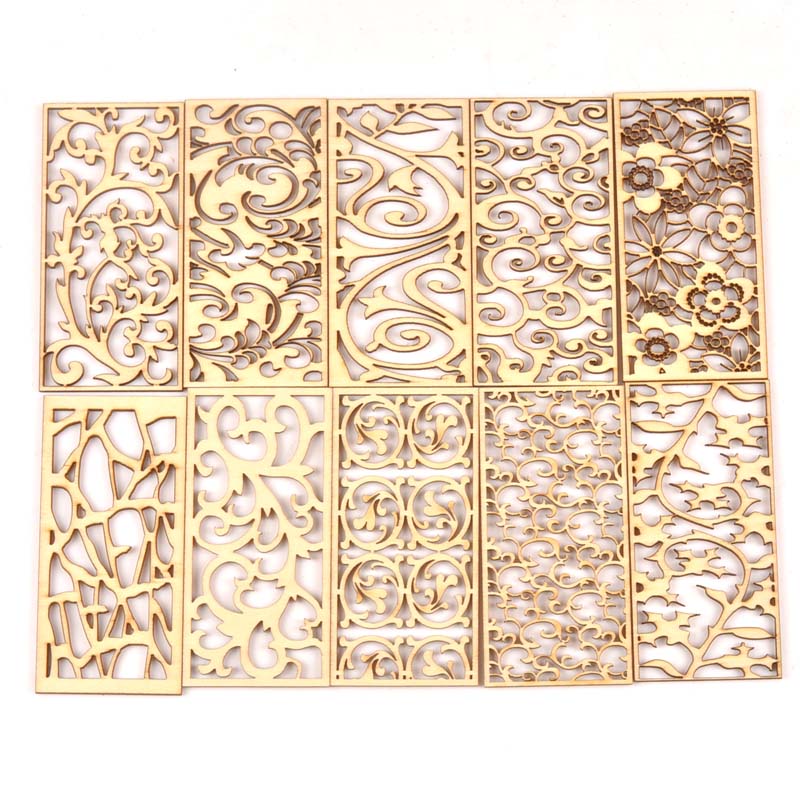 5Pcs Hollow Lace Wood Crafts F – Embellishments For Scrapbooking Bewertung und Preis
