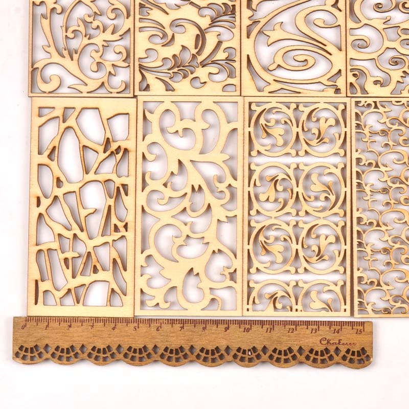 5Pcs Hollow Lace Wood Crafts F – Embellishments For Scrapbooking Bewertung und Preis