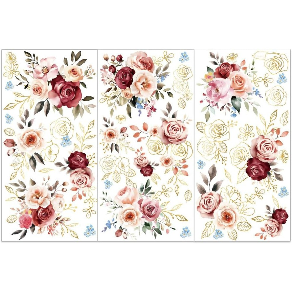 3pcs/Set Watercolor Roses Rub  – Embellishment Crafts Bewertung und Preis