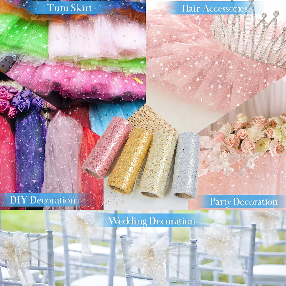 Glitter Tulle Rolls Birthday P – Organza Ribbon Spool Bewertung und Preis