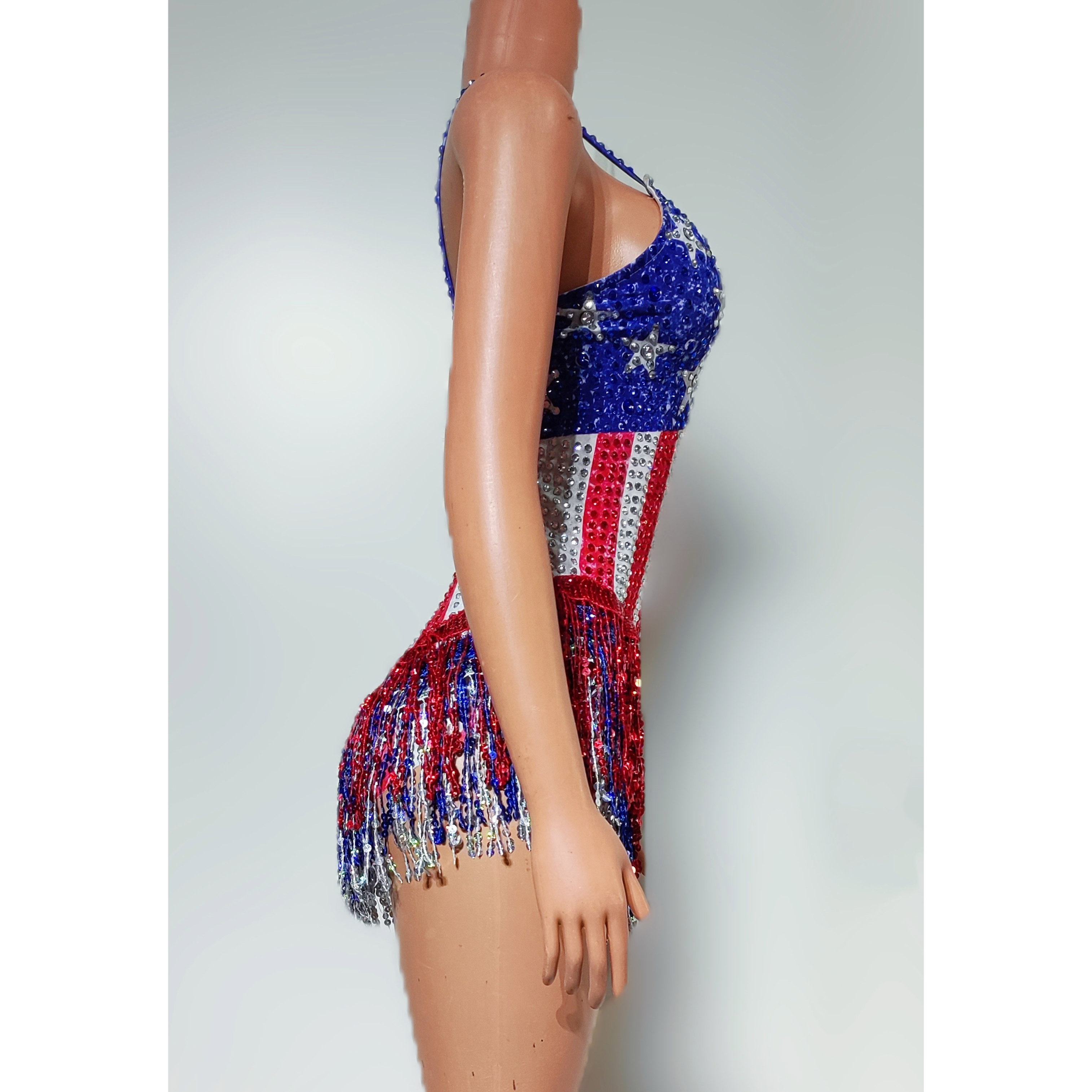 Dance Singer Costume Bar Night – Rhinestone Banding Trim Bewertung und Preis