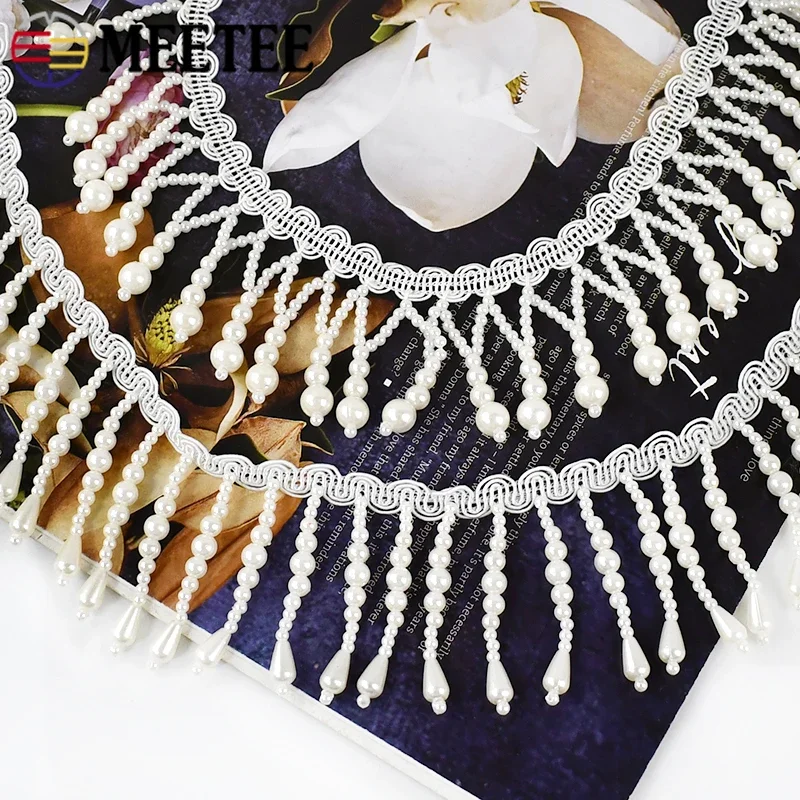 1/2Yards Pearl Beaded Tassel F – Beaded Trim Fringe Bewertung und Preis