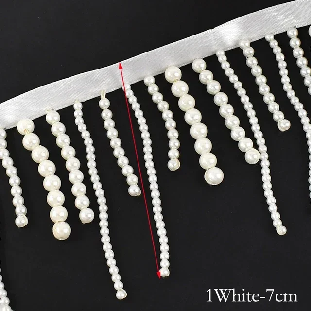 1/2Yards Pearl Beaded Tassel F – Beaded Trim Fringe Bewertung und Preis