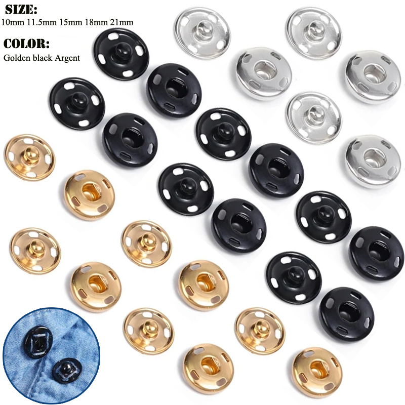 10/50 Set 8-10mm Metal Sew-on  – Iron On Stud Set Bewertung und Preis