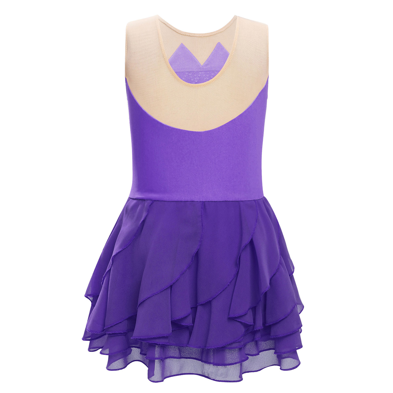 Girls Mesh Figure Skating Dres – Rhinestone Banding Trim Bewertung und Preis