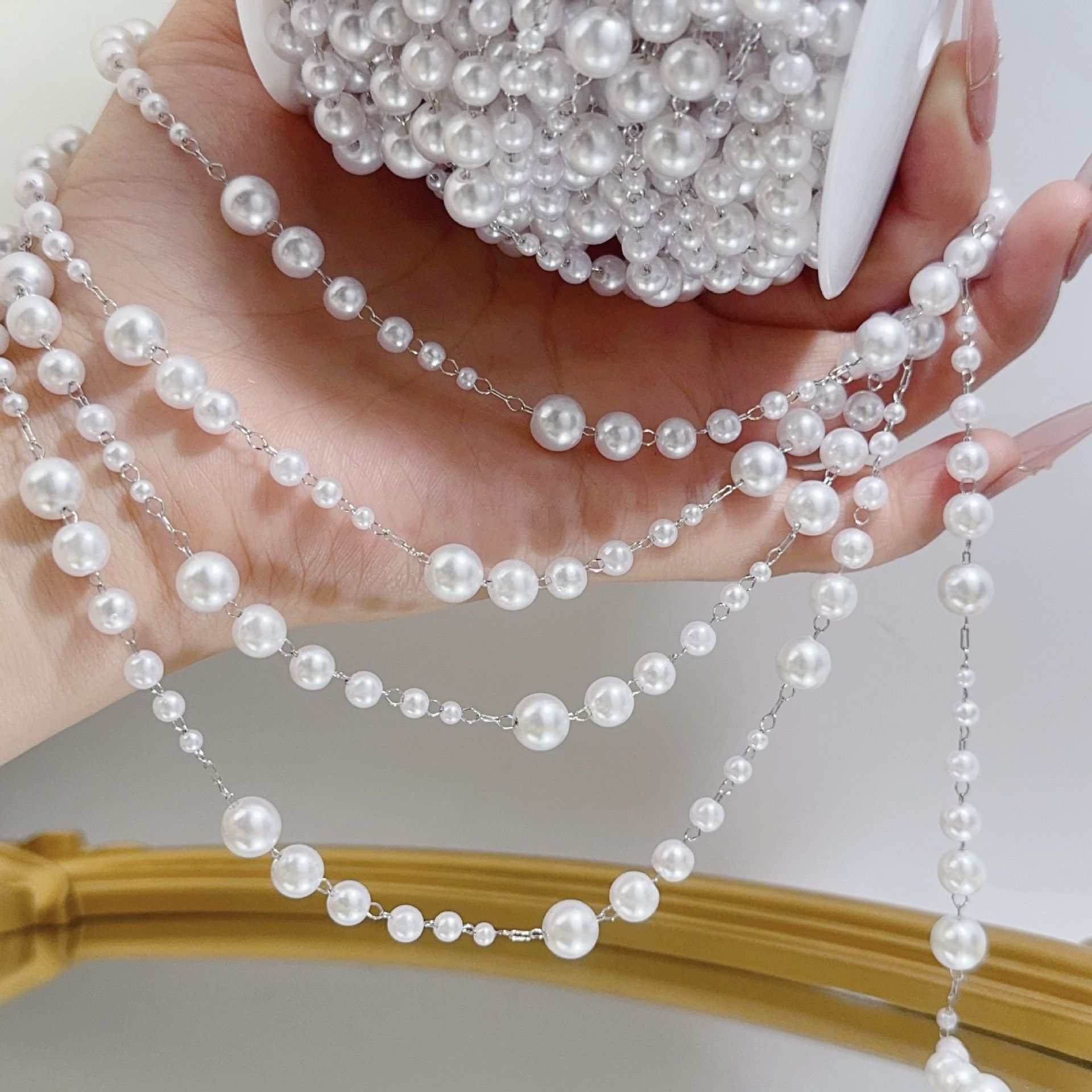 3-8mm Pearl Copper Chain, Anci – Beaded Trim Fringe Bewertung und Preis